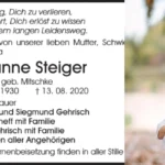 Susanne Steiger Todesursache